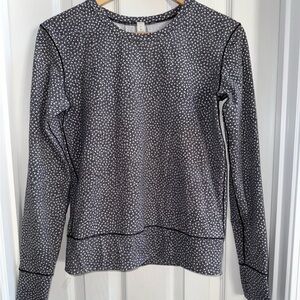 Luluemon Rush Hour Long Sleeve Shirt Sz 4 Frozen Fizz Pattern Black White Comfy